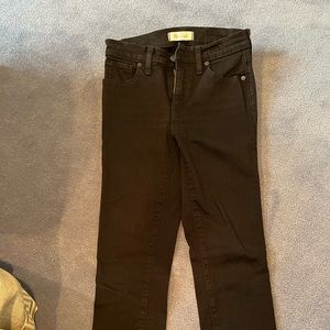 9” high rise skinny black madewell jeans